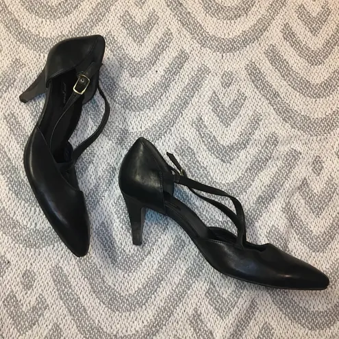 Paul Green Black Lea Nuance Pump Heels Size 9 Criss Cross