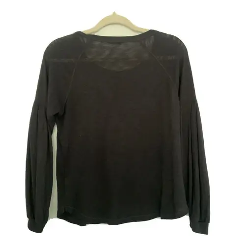 Splendid  Womens Size XS Black Burnout Stretch Top Blouse