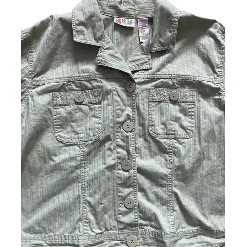 Vintage Bill Blass 90’s Plus Button Front Cropped Jacket Sage Green Size 2X