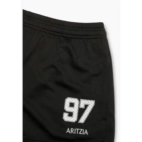 Aritzia  Courtside Black Mesh Drawstring Mini Sporty Lightweight Casual Shorts XL
