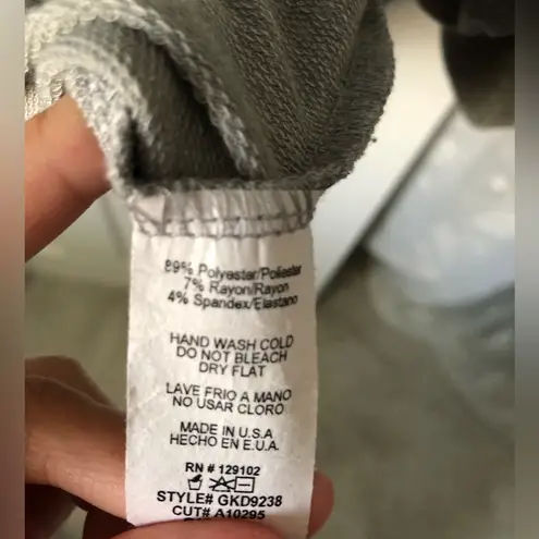 K Too Gray Hooded Sweatshirt with Ruched Sleeves long cover hip women size S - Image 6