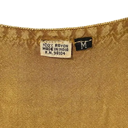 Boutique Vintage Handkerchief Netted Button Down Embroidered Boho Blouse