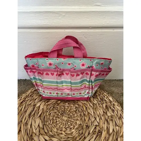 Melissa & Doug Pretty Petals Floral Gardening Tote Pink Blue Expandable Tote Bag