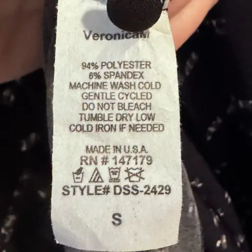 Veronica M Black & White Shoulder Cut Out Sheath Dress Sz Small