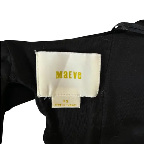 Anthropologie  Maeve Women’s‎ Audre Tie-Back Black Dress Midi Maxi Size XS