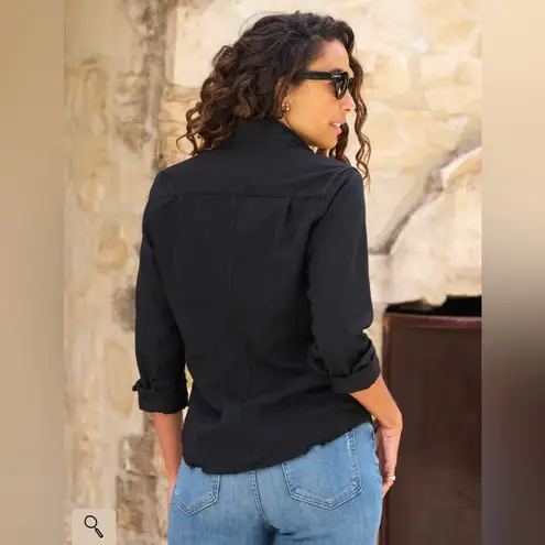 Frank & Eileen $278 Barry Black Famous Denim Small Button Down Comfy Beach