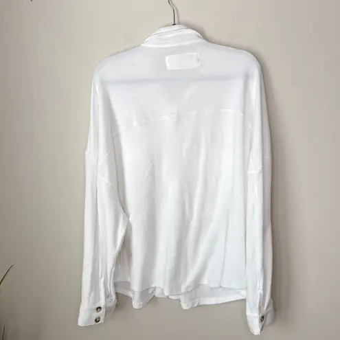 NEW NWT The Sweatshirt Project 3X White Button Up Long Sleeve Sweatshirt