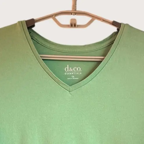 Denim and Co Womens Tunic Top Size 1X Mint Green‎ Summer Breathable Oversized Green