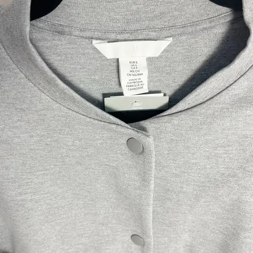 H&M  Bomber Jersey Cardigan Size Small Gray New - Image 5