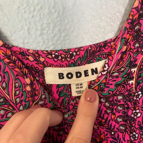 Boden Pink Paisley Print Sleeveless V