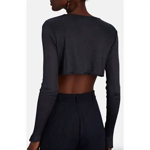 NWT Savannah Morrow Birdie Top in Indigo Blue Cropped Long Sleeve XXL