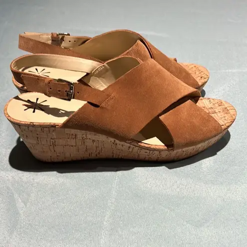 Isaac Mizrahi Live! Leather Sandals With Wedge Heel Size 11M B42