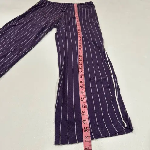 Lauren Ralph Lauren Purple Pinstripe Pajama Set Size M Long Sleeve Button Top Pa Size M