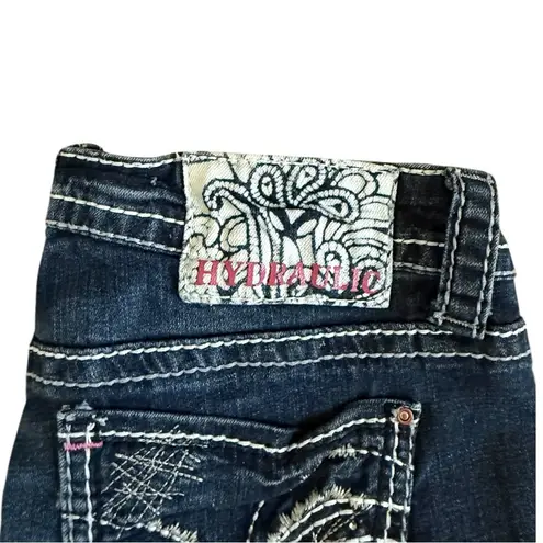 Hydraulic Retro Low Rise Embroidered Capri Denim Jeans Size 7/8 - Image 6
