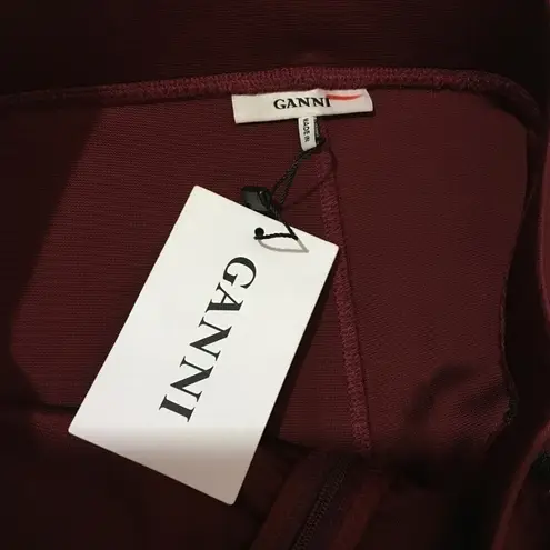 Ganni NWT Bootcut Lace Panel Trousers - Burgundy - XS*