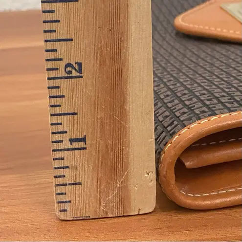 Vintage TED LAPIDUS Paris Embossed Leather Monogram Envelope Clutch Bag 8”X12” Black