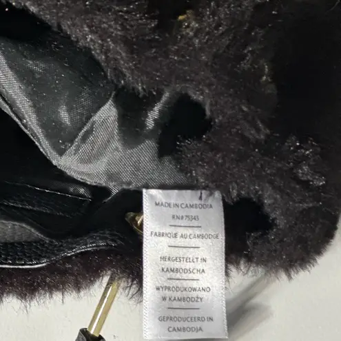 Isaac Mizrahi Super Cute New York Black Faux Fur Mini Hand and/or Crossbody Bag