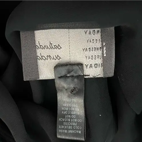 Saturday Sunday Chiffon Knit Cardigan Mixed Media Sheer Trim Black XS