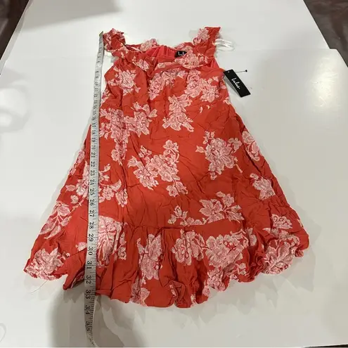 Lulus  Sweetest Retreat Coral Pink Floral Print Off The Shoulder Dress Size XL