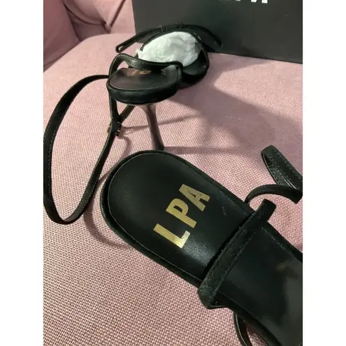 LPA The Bow High Heels in Black 7.5 with box Womens Satin Formal Shoes