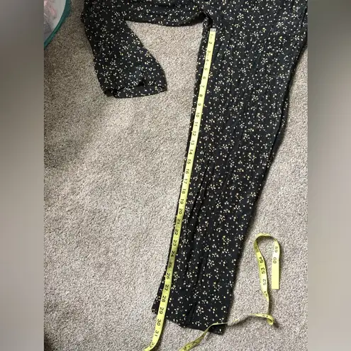 Ganni Black Floral Print Crepe Trousers in Ditzy Floral Size 34 or XS