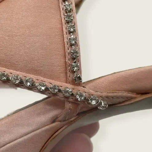 Pour La Victoire Blissa Pink Stiletto Bow Rhinestone Heel Formal Prom Wedding 8