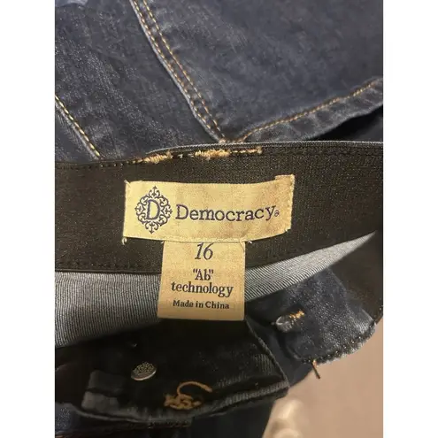 Democracy Jeans Women’s Size 16 Bootcut Ab Technology Mid Rise Dark Wash Denim