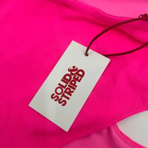Solid & Striped Swimsuit SZ Large Cameron Cutout One Piece NWT Crinkle Rib Pink