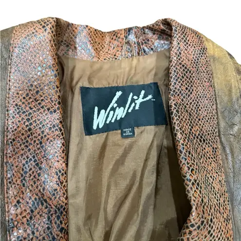 ๐ค Vintage Winlit Brown Genuine Leather Western Fringe Jacket | Size M ๐ค Size M