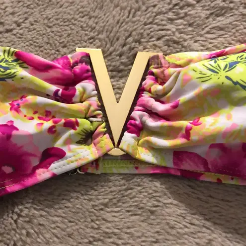 🔹4 for $30 Medium Tropical Print Bikini Pink