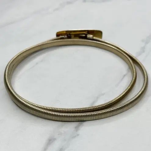 The Bar Vintage Gold Tone Buckle Coil Stretch Cinch Belt Size Small S