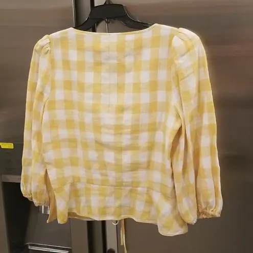 Reformation 💕💕 Barrett Linen Top ~ Dandelion Check 12 NWT - Image 9