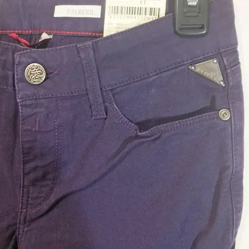 Replay women's 28 straight stretch "PAUBDUL" Paula Abdul zip chain skinny jeans Purple