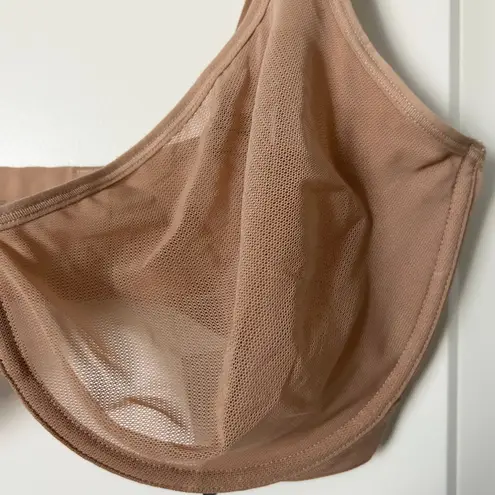 NEW Negative Sieve Demi Bra in Buff Tan Sheer Mesh Underwire Size 36DDD