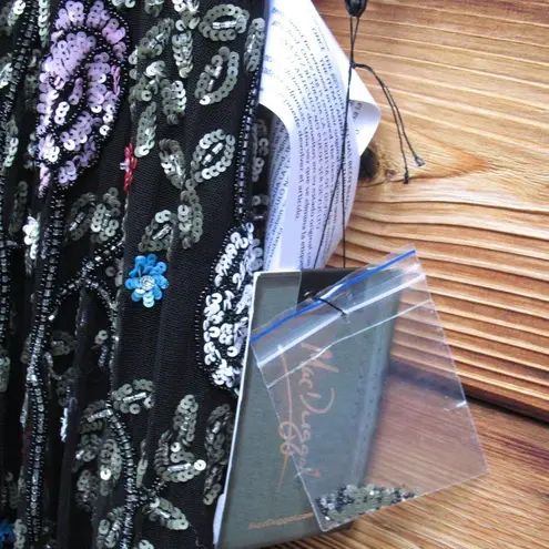 Mac Duggal NWT Embellished Floral Sequin Gown Dress Black Multi 5400