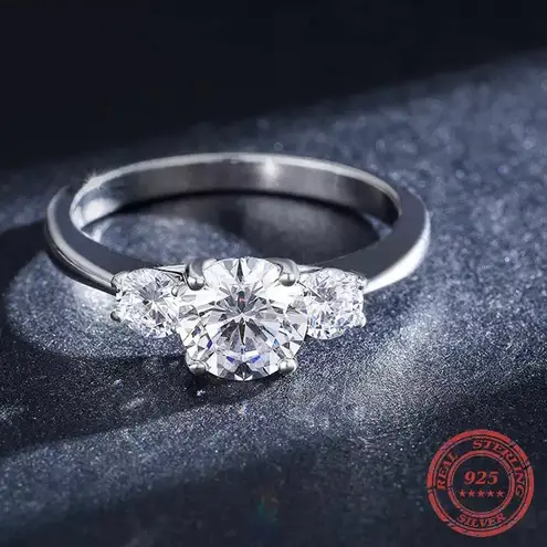 Sterling Silver SIZE 8 925 Classic CZ Engagement Wedding Ring