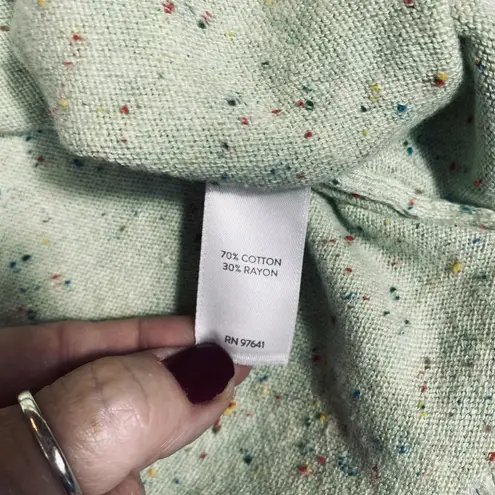 J Jill Colorful Speckled Confetti Sweater XL Pullover Crew Neck Green Soft Rayon