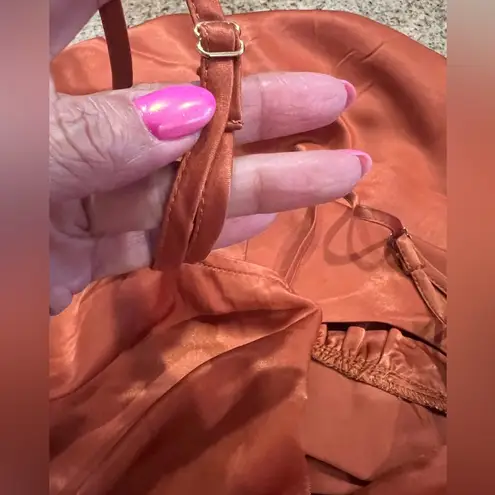 We Wore What Slip Wide Leg Jumpsuit, size Small NWT straps & zipper color clay