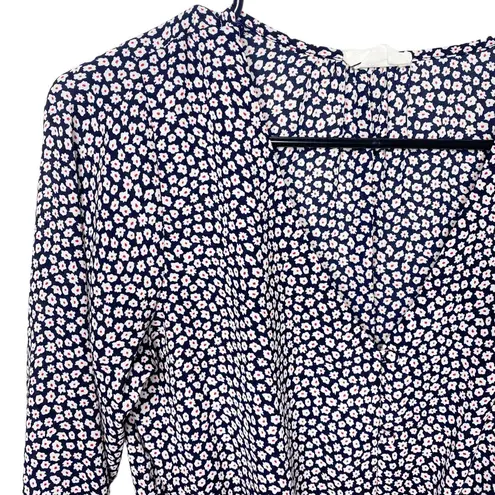 Sienna Sky  navy blue daisy cropped blouse