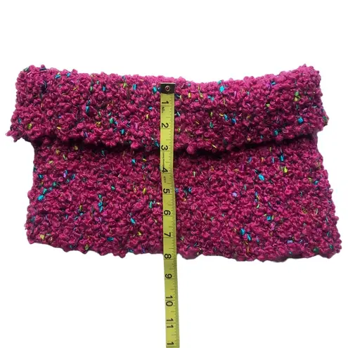 infinity Bulky Handmade knit  Scarf or Dickey in Pink with Multi-colored Flecks