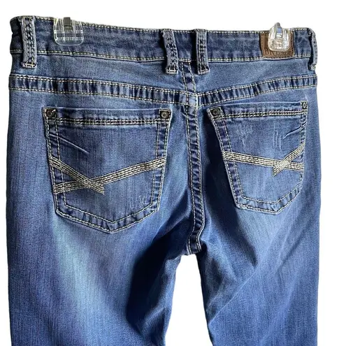 Harper BKE Jeans Womens 31x31.5 Blue Denim Distressed Casual straight 31R flaw