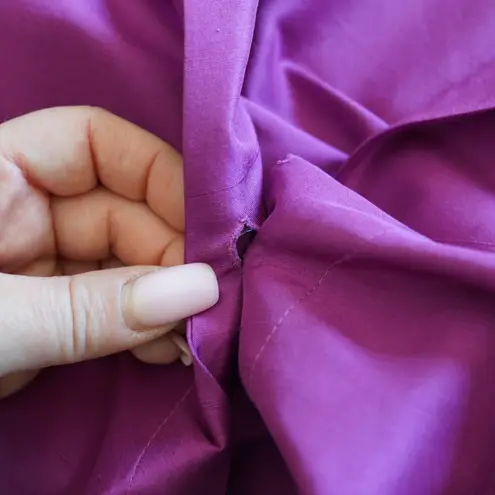 Allison Taylor Purple Silk Kimono Jacket Wrap Tie Front Ruched Rose Size 12