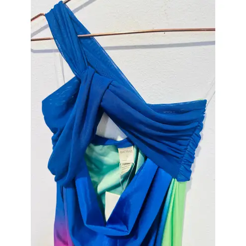 NWT BAOBAB Multicolor Ombre One Shoulder Front Cutout Eliza Maxi Dress Size S