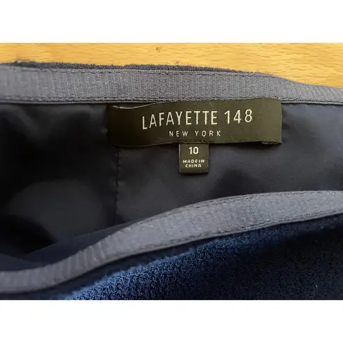 Lafayette 148 Navy Pencil Straight Wool Skirt in Navy Size 10 Blue