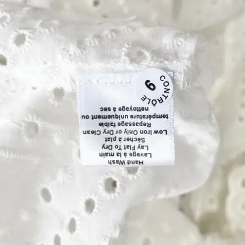 Misa New Eyelet Off The Shoulder Puff Sleeve Babydoll Top Sera White Size Small