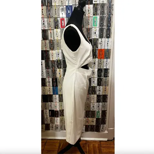 Cutout Sleeveless Midi Dress White Size M