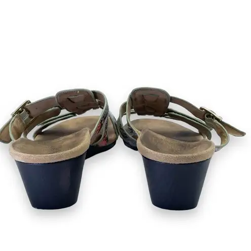 Vionic Park Radia Snakeprint Triple Strap Orthotic Sandals in Mint Snake Size 8