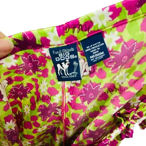 Big Dogs Vintage Fun And Attitude Satin Wild Girl Pajama Set Medium