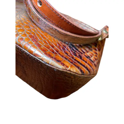 Brahmin Crocodile Embossed Daria Ombre Y2K Baguette Shoulder Bag