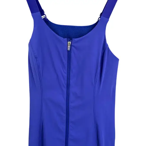 Outdoor Voices  Court Dress L/XL DD Cup Blue Tennis Pickleball Zip Built-in Bra